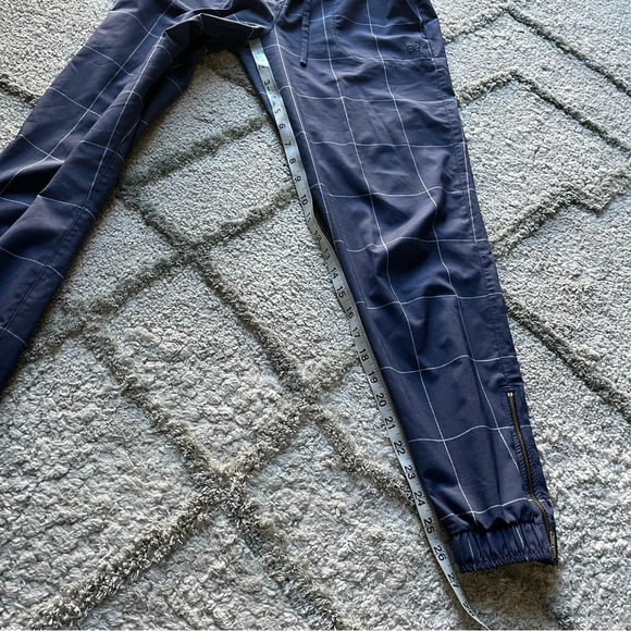 Albion Jet setter pants joggers with zippers blue plaid high rise pull on XS - Picture 6 of 9